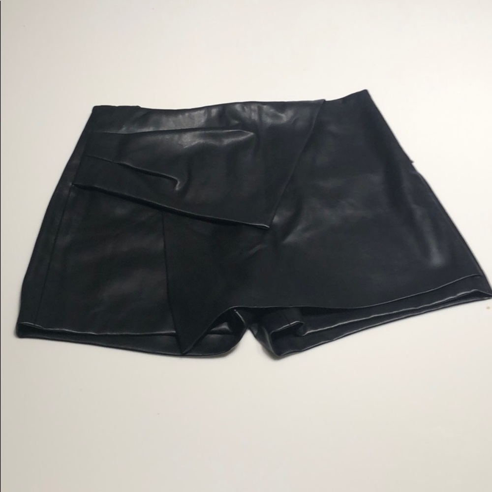 Zara leather shorts